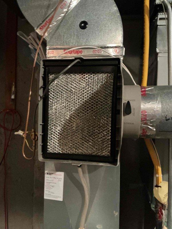 Completed annual maintenance inspection on two 18-year-old Bryant furnaces and one Navien boiler system. On both furnaces, verified ignition and flame safety operation, inspected burners and gas valves, confirmed heat exchangers in good condition, replaced air filters, checked humidifiers, inspected blower wheels, performed combustion analysis with satisfactory results, and verified temperature rise within manufacturer specifications. On the Navien boiler, inspected all piping connections, tested backflow preventer and pressure relief valve, verified system electronics and control operation, and performed combustion analysis with acceptable results. All equipment operating properly at time of service completion.