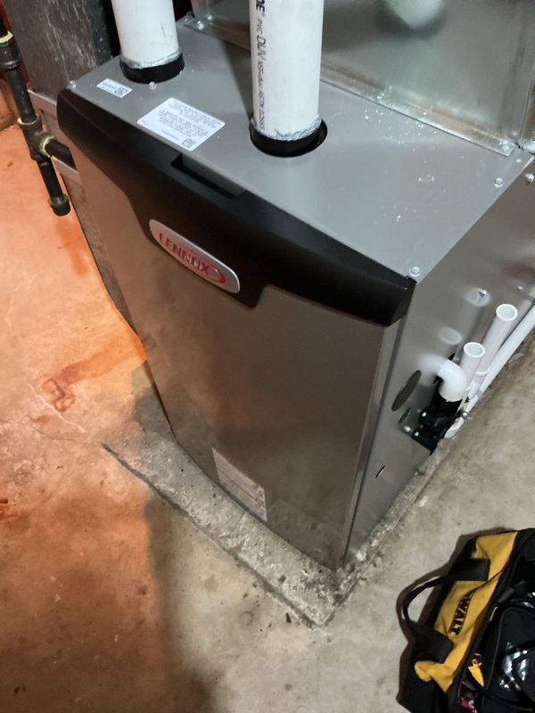 Completed scheduled furnace maintenance on one-year-old heating system. Identified non-functional humidifier during inspection and addressed humidifier issue to restore proper operation.