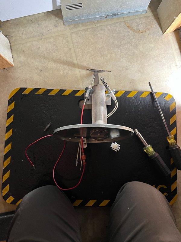 Responded to no heat call and diagnosed failed hot surface igniter preventing furnace operation. Removed and replaced defective igniter with new OEM component and installed new flame sensor to ensure reliable ignition and safe operation. Tested furnace through complete heating cycle, verified proper ignition sequence, flame sensing, and burner operation with all systems functioning correctly.