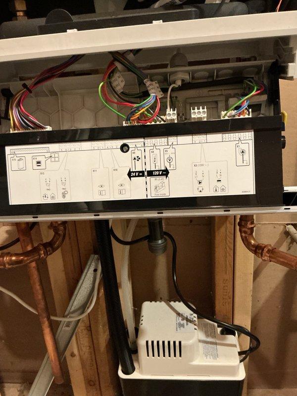 Responded to no hot water complaint on tankless water heater system. Upon inspection, diagnosed faulty control board causing unit malfunction and displaying error code E187. Removed defective circuit board and installed replacement board from inventory. System fired up immediately upon installation and restored full hot water functionality. Verified all electrical connections, tested unit operation, and confirmed proper heating performance. Completed part order documentation to replenish shop inventory with replacement control board.
