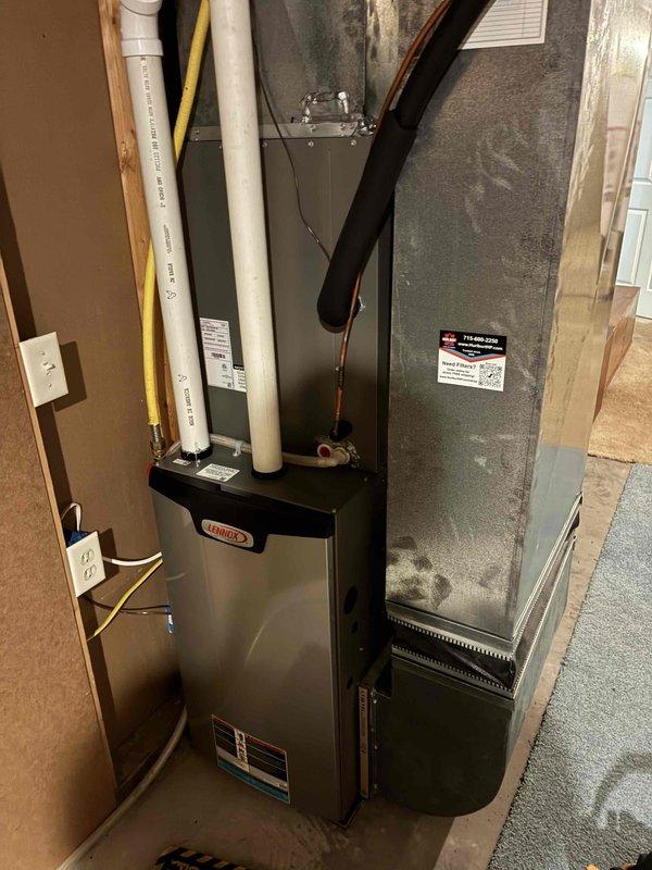 Completed comprehensive preventive maintenance on 3-year-old Lennox furnace and air conditioning system. Performed routine inspection and cleaning of all components including filters, blower assembly, condensate drain lines, electrical connections, and gas line connections. All systems tested and operating within manufacturer specifications with no issues identified.