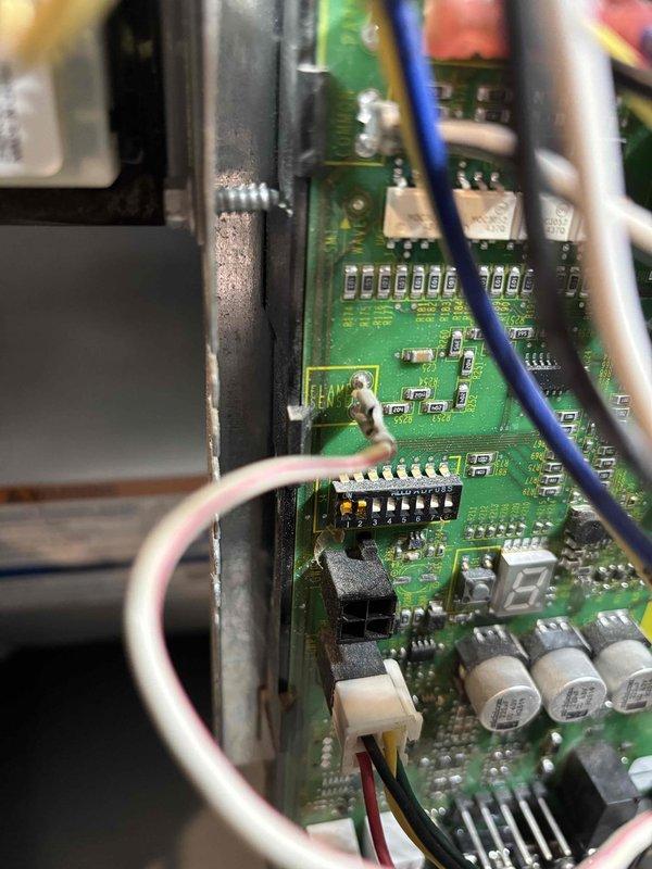 Completed warranty repair by replacing furnace control board with updated A2L-compatible connections. Removed existing control board and installed new board with proper A2L refrigerant compatibility. Verified system operation in both heating and cooling modes, confirming all connections secure and functionality restored. System is operating normally with no issues detected at time of completion.