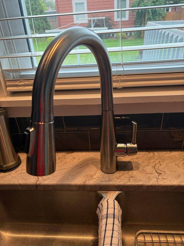 Diagnosed a dripping single-handle kitchen faucet and identified a failed cartridge as the source of the leak. Submitted parts order for replacement cartridge as compatible unit was not available locally; scheduled follow-up appointment to complete cartridge installation upon parts arrival.