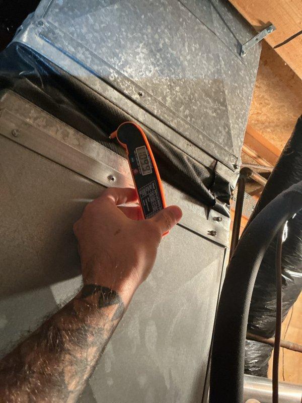 Performed comprehensive fall maintenance tune-up on 1-year-old Lennox furnace system. Cleaned flame sensor, inspected air filter, and conducted thorough examination of heat exchanger, blower motor, inducer motor, and capacitor—all components operating within normal parameters. Performed carbon monoxide safety testing with readings in acceptable range. System inspected and verified ready for heating season operation.
