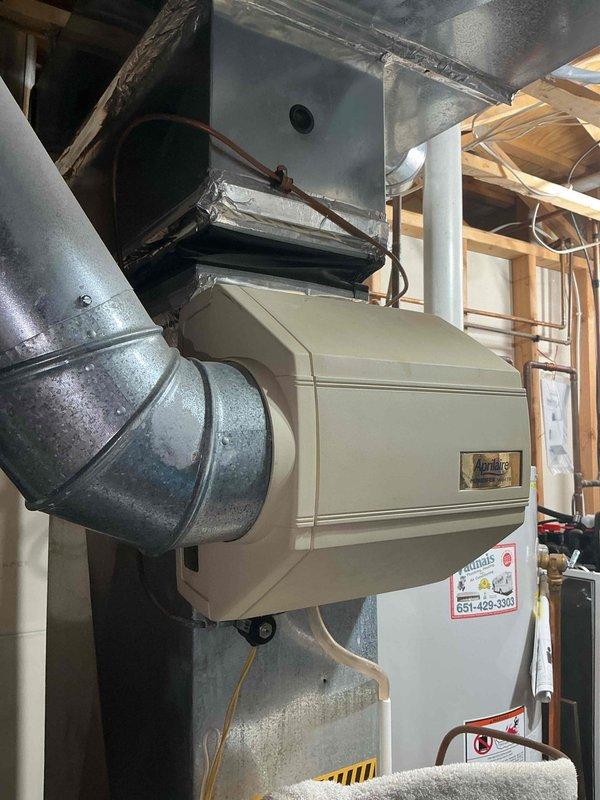Completed comprehensive heating maintenance on a 6-year-old Goodman furnace system. All components tested and verified operating within manufacturer specifications, including gas pressure readings and safe carbon monoxide levels in the flue. Cleaned flame sensor to ensure proper ignition and flame detection. Inspected control board, wiring harnesses, and electrical connections. System confirmed fully operational with all safety checks passed. Provided estimate for humidifier replacement and new electronic air cleaner installation for improved indoor air quality.