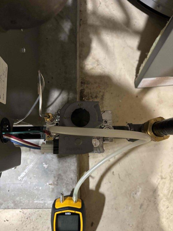Performed scheduled maintenance on one 1-year-old boiler system. Verified thermostat operation and calibration. Cleaned and inspected burners and spark assembly for proper ignition. Examined heat exchanger for cracks, corrosion, or deterioration. Checked expansion tank for proper air charge and mounting. Measured and verified gas supply pressure and water pressure within manufacturer specifications. Tested temperature differential across system. Inspected all zone valves and circulator motors for proper operation. System operating normally with no deficiencies noted at time of service completion.