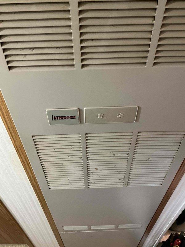 Replaced defective inducer motor and blower wheel on an Intertherm ceiling-mounted HVAC unit. Following installation, performed operational test to verify proper startup sequence and system functionality. Unit is now operating within normal parameters with no issues detected.