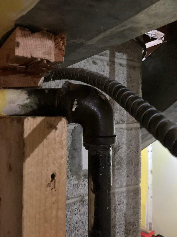 Responded to gas leak call at residential property with 20-year-old equipment. Successfully located and repaired gas leak on supply line serving water heater, restoring safe operation to that appliance. During inspection, identified additional gas leak at furnace traced to defective gas valve with missing component. Due to safety concerns and missing hardware on the valve assembly, furnace system was not returned to service. Provided quote for gas valve replacement required to restore furnace to safe operating condition.