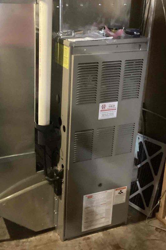 Completed routine maintenance tune-up on both the air conditioning unit (21 years old) and furnace (27 years old) as part of a rewards maintenance agreement. Cleaned routine components, inspected all electrical connections and controls, and verified proper system operation. Coordinated with advisor to discuss equipment replacement options with homeowner given the advanced age of both units.