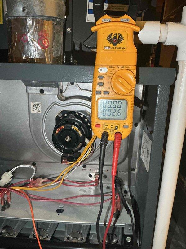 Completed comprehensive furnace tune-up on 11-year-old unit as part of scheduled maintenance agreement. Verified gas pressure within specifications, confirmed safe CO levels in flue, and tested all ignition components, blower motor, and control board with satisfactory results. Diagnostic testing with multimeter revealed inducer draft motor running over maximum amperage, indicating imminent failure; recommended replacement to prevent future system shutdown. Advised customer to upgrade to MERV 8 filtration and maintain monthly filter replacement schedule for optimal system performance and longevity. Unit remains fully operational at time of service completion.