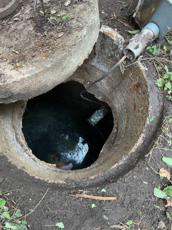 Responded to urgent service call for sewer pump replacement following recent septic tank drainage. Removed existing failed pump from concrete access pit and installed customer-supplied replacement unit. Completed PVC discharge connection modifications to accommodate new pump configuration. Upon completion of installation, customer planned to fill tank and perform operational testing to verify proper pump function and discharge flow.