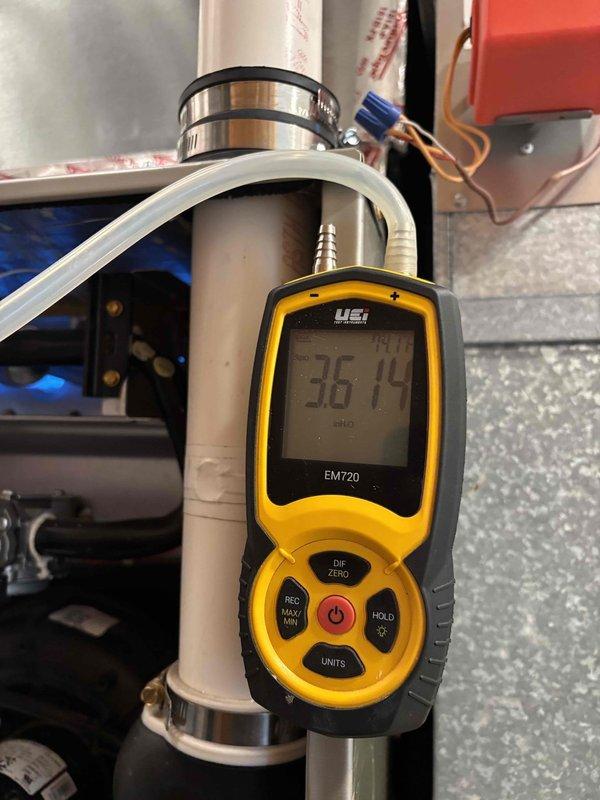 Completed annual maintenance on a 3-year-old furnace system under membership agreement. Performed comprehensive inspection including thermostat operation, blower motor, inducer motor, electrical wiring, temperature split, heat exchanger, igniter, flame sensor, and gas pressure—all found within normal operating parameters. Discovered water accumulation on top furnace cabinet caused by improper drain trap and drain hose installation. Removed, cleaned, and properly reinstalled drain trap and drain hose, resolving water leak issue with no further leakage observed during system operation. Homeowner provided filter for replacement during service visit. System is operating normally and efficiently at conclusion of maintenance visit.