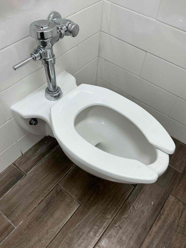 Responded to service call for wall-hung toilet that was coming loose from the wall. Upon inspection, determined that the mounting nuts had broken off, compromising the structural integrity of the fixture. Removed and replaced the failed mounting hardware with new nuts and bolts, properly securing the toilet to the wall bracket. Tested flush mechanism and verified secure installation with no movement or instability.