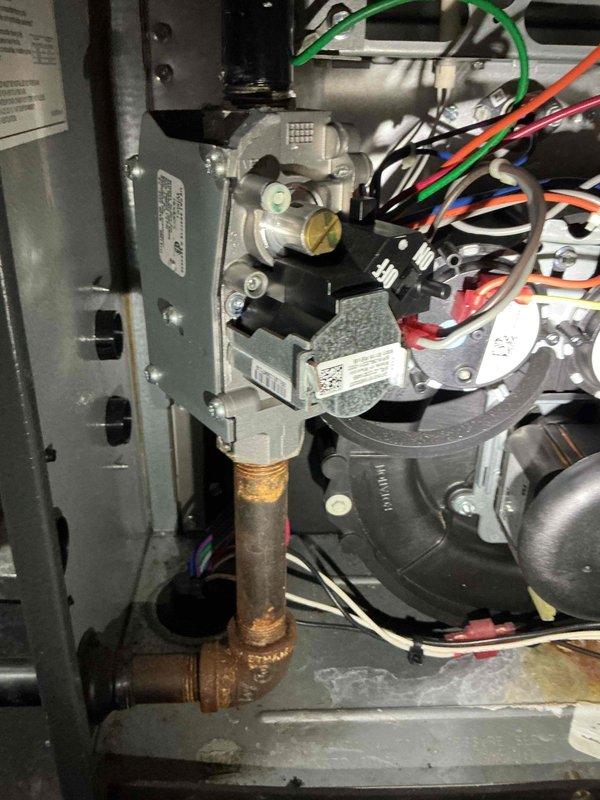 Performed comprehensive furnace tune-up and inspection on 5-year-old Daikin gas furnace system. Completed full system diagnostics including ignition system verification, flame safety testing, heat exchanger inspection, burner assessment, and gas valve operation check. Measured and verified amp draws on blower motor within manufacturer specifications. Tested control board functionality and performed combustion analysis with digital multimeter, confirming proper operation. Verified temperature rise across heat exchanger within acceptable range. All components operating normally with no deficiencies identified. System performing efficiently with no recommendations required at this time.