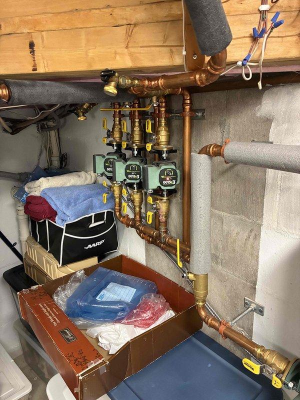 Completed comprehensive boiler preventive maintenance and tune-up on three-year-old unit with hydronic heating distribution system. Performed full inspection per manufacturer specifications including combustion analysis, safety control testing, and verification of all zone circulation pumps and manifold valves. System tested and confirmed operational for winter heating season with all components functioning within normal parameters.