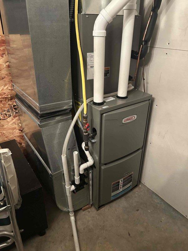Completed comprehensive heating maintenance inspection on 3-year-old Lennox furnace system as part of scheduled preventive maintenance agreement. Performed thorough examination of all furnace components including blower assembly, heat exchanger, gas valve, ignition system, and ventilation piping. Inspected blower wheel and housing for proper operation and airflow, verified all electrical connections, and tested safety controls. All components found to be in good working condition with no deficiencies noted. System operating within manufacturer specifications with proper combustion and adequate airflow throughout.