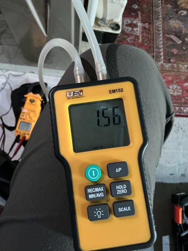Completed comprehensive furnace tune-up on 10-year-old unit. Performed full system diagnostics including electrical measurements, gas pressure testing, and combustion analysis. All components tested within manufacturer specifications with safe CO levels confirmed in the flue. Heat exchanger inspection revealed minor temperature stress but no cracks or secondary leakage detected. System confirmed fully operational. Evaluated existing air cleaner and provided information regarding whole home HEPA filter upgrade options.