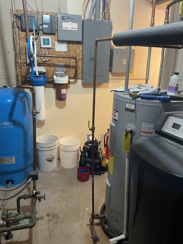 Replaced failed geothermal loop pump in residential mechanical room. Installed new circulation pump and verified proper operation of all connections. Filled system reservoir, bled air from loop piping, and monitored system for approximately 30 minutes to ensure proper water levels and circulation. Confirmed geothermal system operating within normal parameters upon completion.