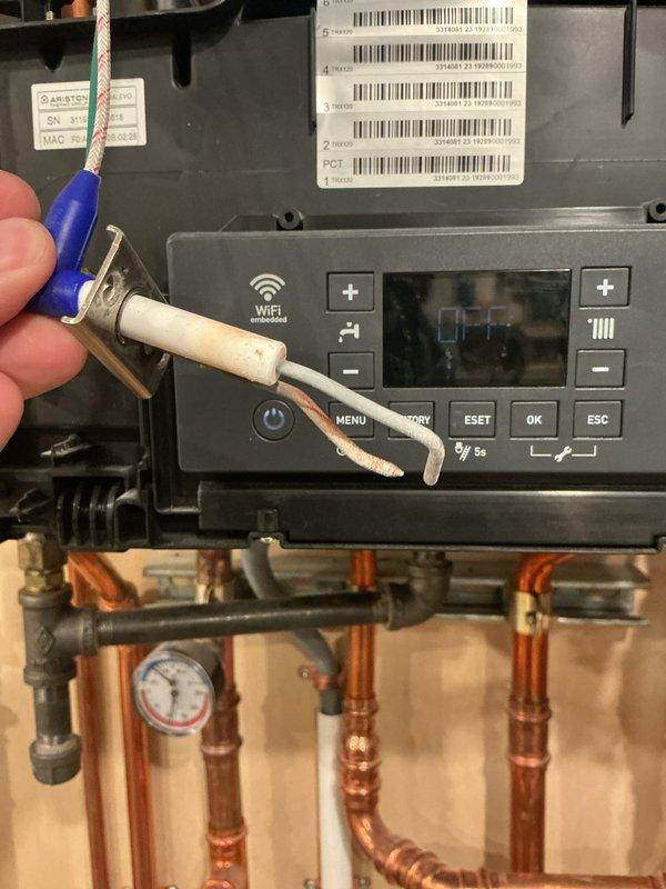 Completed comprehensive tune-up on 3-year-old NTI high-efficiency boiler system. Verified CO levels safe in flue, confirmed proper gas pressure, and inspected combustion blower and Venturi assembly. Checked water pressure and temperature readings for proper operation, confirmed expansion tank functioning correctly, and verified all zone motors opening and closing as designed. Cleared condensate trap and drain line, cleaned ignitor and flame rod to ensure reliable ignition. All system components tested and confirmed fully operational with no deficiencies noted.