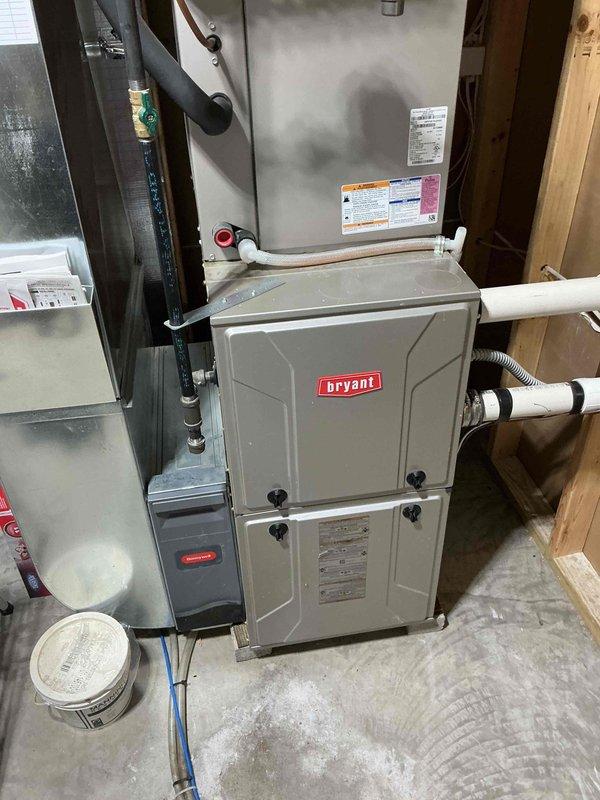 Completed warranty replacement of primary heat exchanger on Bryant furnace unit. Disassembled furnace components to access and remove failed heat exchanger, installed replacement part, and reassembled all components to manufacturer specifications. Performed operational testing upon completion to verify proper furnace function and system performance, with all parameters operating within normal range.