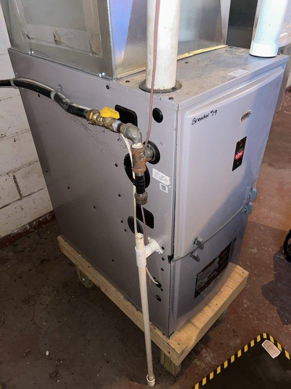 Responded to no heat call on east furnace cycling on and off after 3-5 minutes of operation. Found error code 58 indicating open water circuit sensor. Inspected all terminals and wiring harness, confirmed no water intrusion present. Cleared condensate drain trap and pressure switch line, removed blockage from drain system. Reconnected all electrical terminals and wiring harness connections. Verified proper ohm readings and voltage at all connection points. System restored to normal operation with proper heating cycle established.