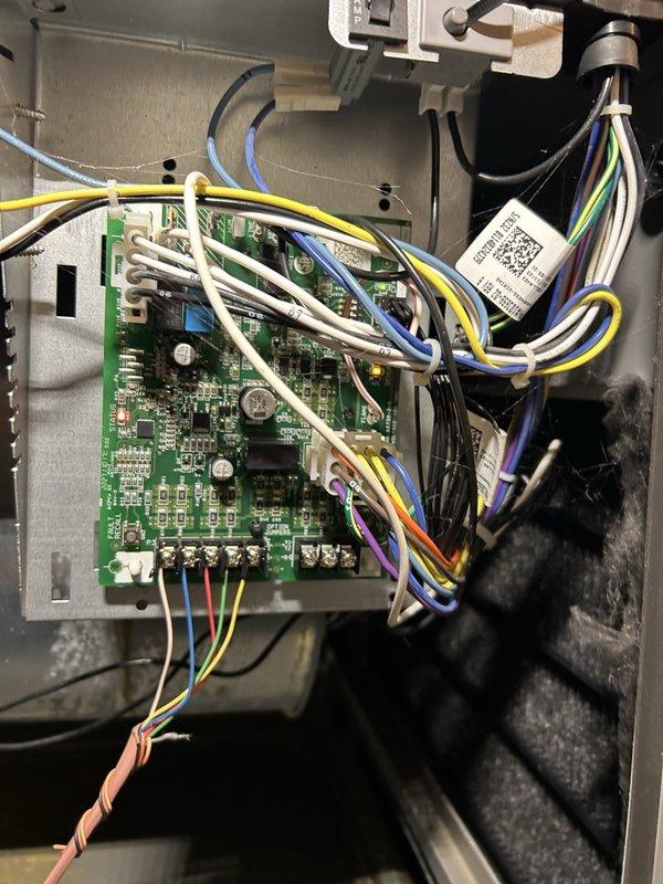 Responded to no heat call on furnace installed approximately one year ago. Customer reported this was the first attempt to operate the heating system since installation, with air conditioning functioning normally. Performed diagnostic testing and determined the pressure switch was faulty and would only operate when manually jumped. Confirmed hot surface igniter would not activate due to failed pressure switch preventing proper sequence of operation. Documented findings and submitted warranty claim for parts and labor replacement.