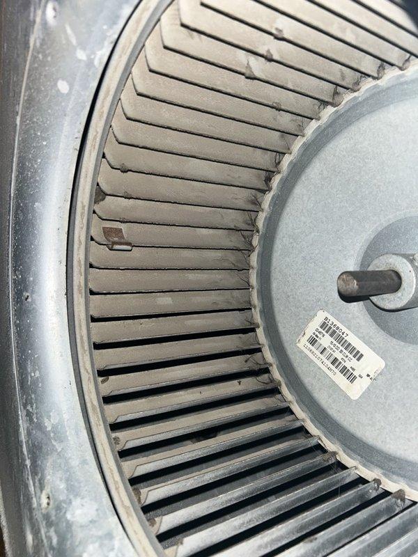 Responded to no heat call on aging Goodman furnace that was producing unusual noises and odors upon startup. Found heating sequence operating normally but blower motor failing to start despite loud humming. Diagnostic testing revealed capacitor reading 17.0/20 MFD and proper 122.0V supply from control board to motor. Blower wheel turned freely by hand, confirming internal motor failure rather than mechanical obstruction or electrical supply issue. Replaced failed blower motor and verified proper system operation upon completion.