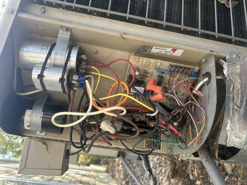 Performed annual tune-up on 24-year-old Lennox heat pump system with electric furnace. Tested system operation and identified weak capacitor in electrical control panel, which was replaced to ensure reliable performance. Inspected all electric furnace components, verified proper operation of heat pump components, and performed coil cleaning on outdoor unit to maintain optimal efficiency.