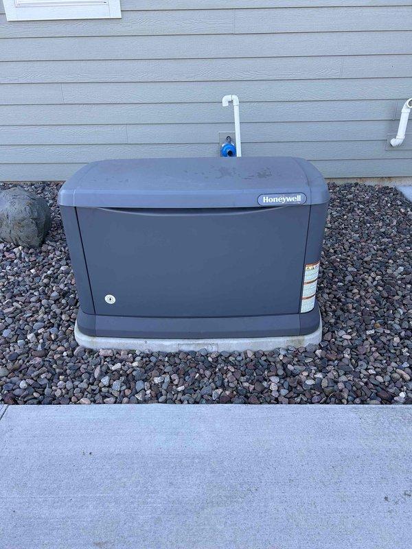 Performed comprehensive preventive maintenance on Honeywell residential standby generator. Changed engine oil, replaced maintenance kit components including air filter and spark plugs. Tested automatic transfer switch functionality and monitored generator operations under load to verify proper performance and system readiness.
