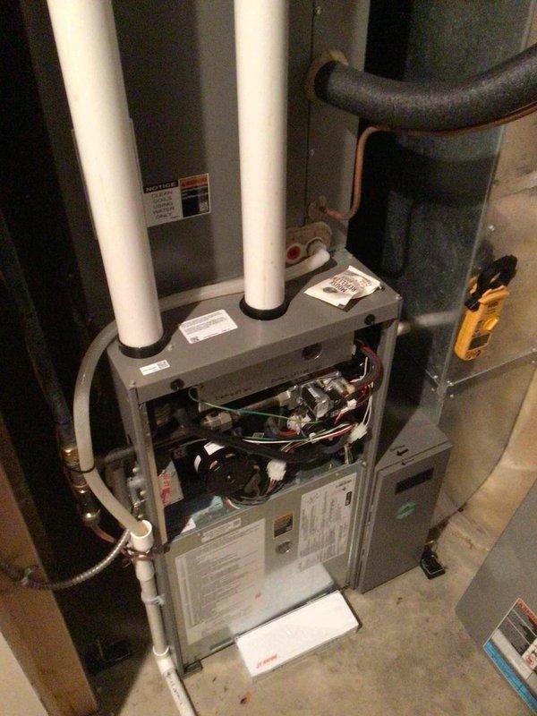 Responded to no cool call on 3-year-old system. Upon arrival, discovered furnace disconnect switch had been inadvertently turned off by pest control service, resulting in complete system shutdown and non-responsive thermostat. Restored power to unit and verified normal operation. While on site, performed requested furnace maintenance on 7-year-old furnace including flame sensor cleaning, comprehensive electrical testing with all readings within manufacturer specifications, and filter inspection. Current filter determined to have adequate remaining service life. System restored to full operational status.