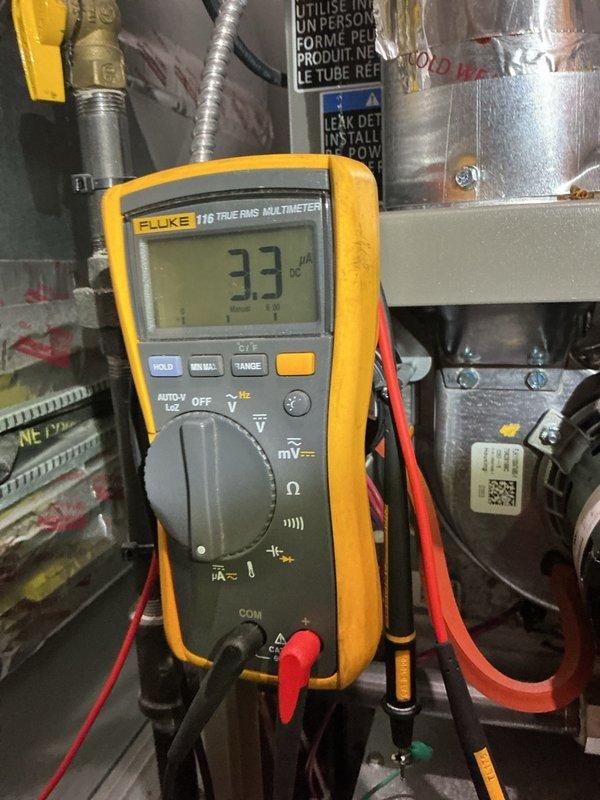 Completed scheduled maintenance on residential gas furnace and electric boiler system. On the furnace, cleaned flame sensor, inspected inducer motor and blower motor operation, verified carbon monoxide levels within safe parameters, and measured static pressure at 188 pascals. On the electric boiler, activated system and confirmed proper operation with supply and return lines heating appropriately, verified circulator pump function, and confirmed system pressure at 18 PSI. Both heating systems tested and verified operational, ready for winter season.