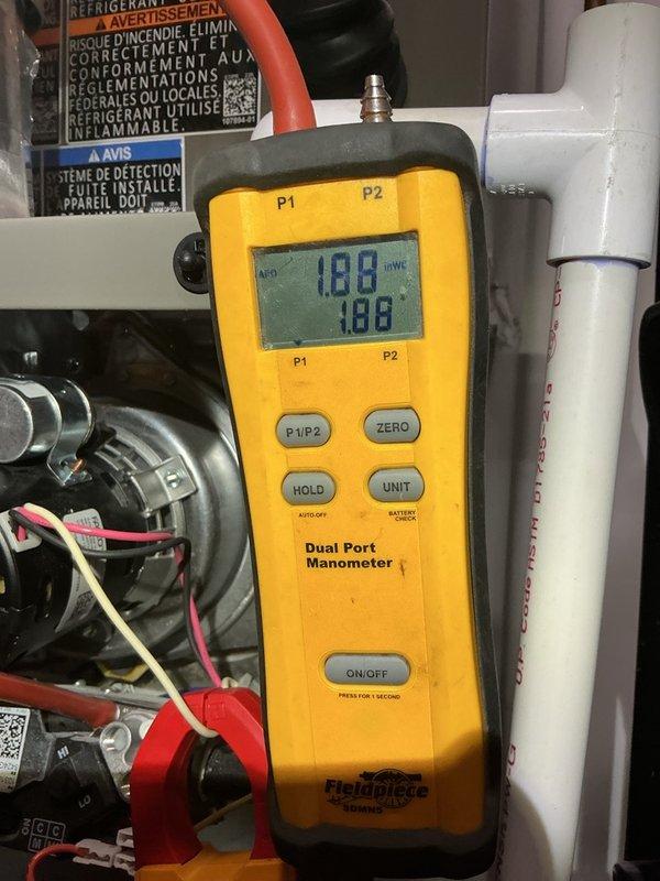 Completed scheduled maintenance on residential gas furnace and electric boiler system. On the furnace, cleaned flame sensor, inspected inducer motor and blower motor operation, verified carbon monoxide levels within safe parameters, and measured static pressure at 188 pascals. On the electric boiler, activated system and confirmed proper operation with supply and return lines heating appropriately, verified circulator pump function, and confirmed system pressure at 18 PSI. Both heating systems tested and verified operational, ready for winter season.