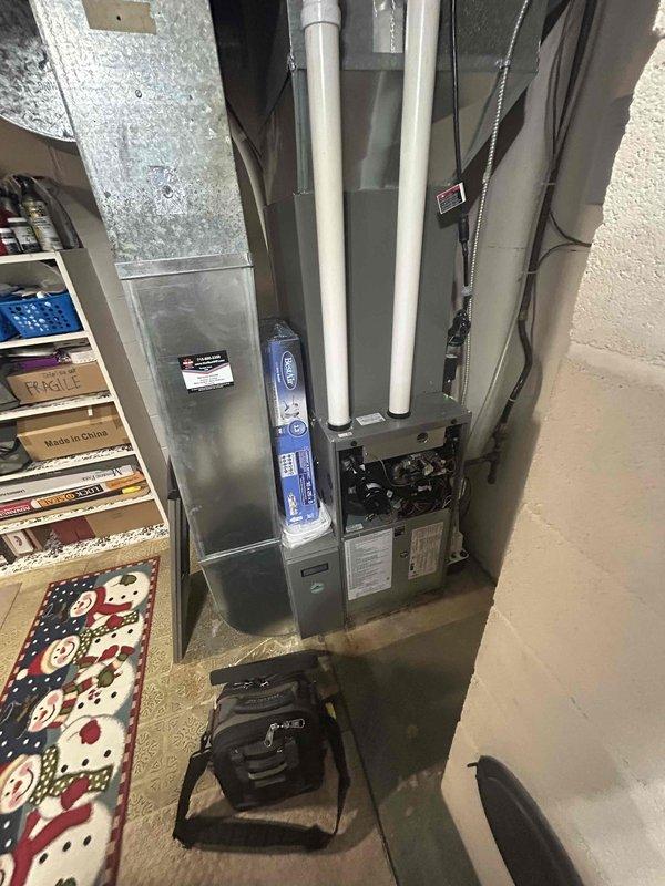 Completed scheduled heating maintenance on residential HVAC system consisting of gas furnace and heat pump. Performed comprehensive tune-up inspection of both units, checking all operational components including blower wheel assembly, ductwork connections, and system controls. Both furnace and heat pump tested and verified to be functioning properly with no issues identified at time of service.