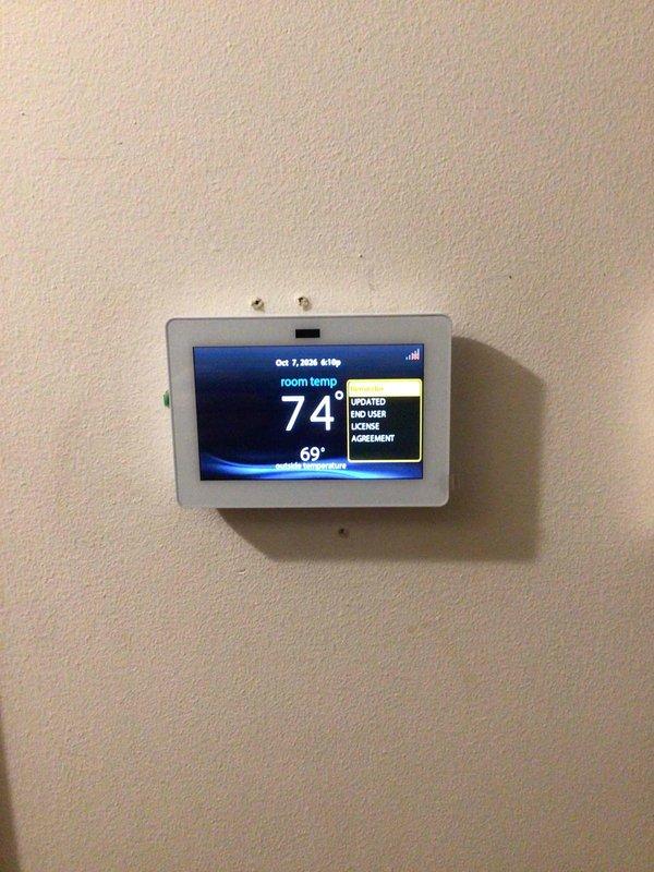 Installed new Infinity Touch Control thermostat as sold repair. Mounted unit to wall, configured system settings including date and time, and verified proper communication with HVAC equipment. Tested system operation to confirm thermostat successfully recognized and controlled both heating and cooling units. Provided operational training to homeowner on thermostat functions and programming; WiFi connectivity was not configured per customer preference.