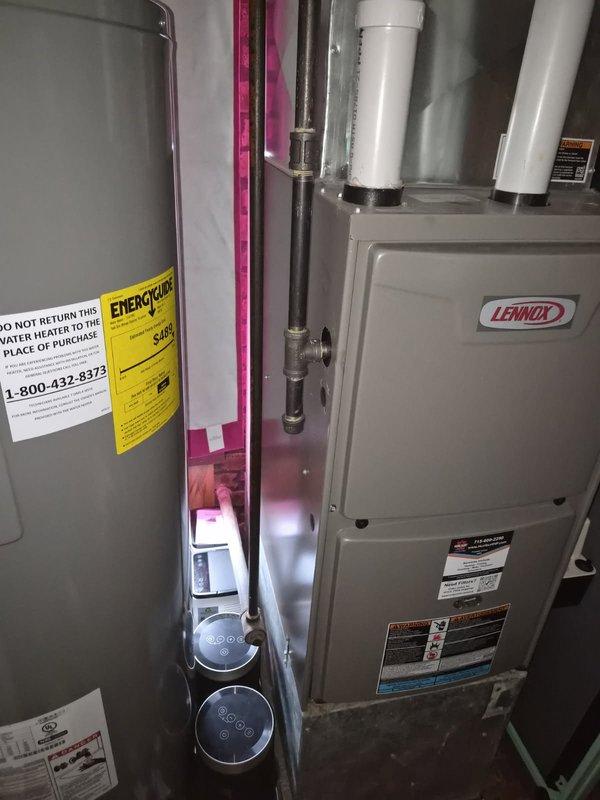 Performed comprehensive maintenance on a 2024 Lennox single-stage furnace installed in November 2024. Confirmed gas manifold pressure at 3.5 in. w.c., cleaned and secured the flame sensor with Scotch-Brite, and conducted leak checks on roof terminations and all accessible gas piping with no leaks detected. Replaced and dated the air filter, verified thermostat wiring and terminal connections, and provided homeowner instruction on accessing the blower compartment for future filter changes due to the absence of an external filter rack. System is operating normally with all safety checks completed.