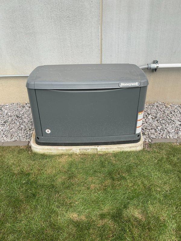 Performed comprehensive tune-up and safety inspection on Honeywell standby generator unit, including replacement of defective gas regulator (1/2 or 3/4 inch). Conducted transfer switch testing to verify proper operation and confirmed complete resolution of gas supply issue, with unit now operating safely within manufacturer specifications.