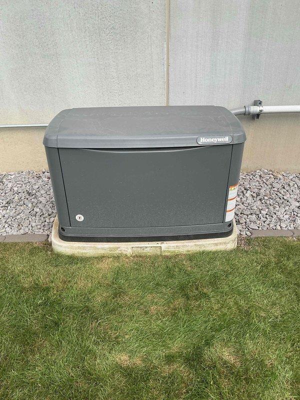 Performed comprehensive tune-up and safety inspection on Honeywell standby generator unit, including replacement of defective gas regulator (1/2 or 3/4 inch). Conducted transfer switch testing to verify proper operation and confirmed complete resolution of gas supply issue, with unit now operating safely within manufacturer specifications.