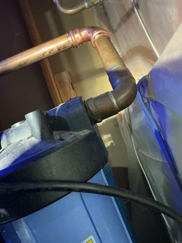 Responded to callback for water softener leaking following previous disconnect/reconnect service performed for HVAC installation. Upon inspection, identified the water filter as the source of the leak rather than the softener itself. Replumbed the filter housing and connections, verified all fittings were properly sealed, and conducted pressure test to confirm leak was completely resolved with no further dripping or moisture detected.