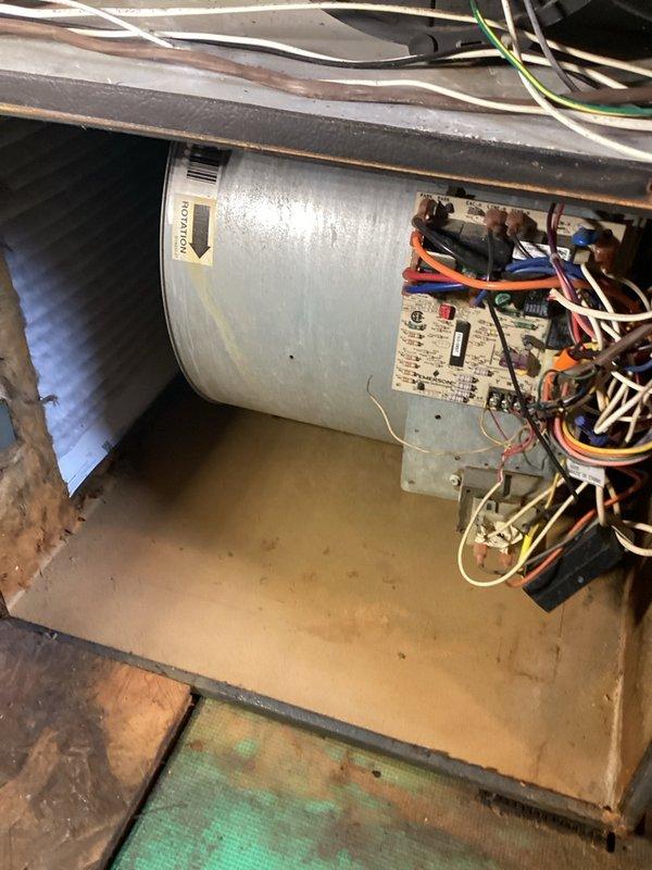 Responded to no-heat call on 20-year-old Goodman furnace with reported intermittent operation and inconsistent ignition. Performed comprehensive system diagnostics including visual inspection of all major components, venting, and exhaust flue. Conducted camera inspection of heat exchanger to assess for cracks or deterioration. Verified proper operation of burners, blower motor, inducer motor, pressure switch, safety switches, and limit switches. Inspected and tested flame sensor and igniter for proper function. Measured and confirmed gas supply pressures and combustion air supply were within specifications.

Cycled system through multiple heating and cooling modes to replicate reported intermittent condition. Identified failure of thermostat to energize W terminal on control board when switching from cooling to heating mode. Traced issue to damaged thermostat wiring. Repaired damaged wire connection at thermostat. Performed final system cycling through all modes to verify proper operat