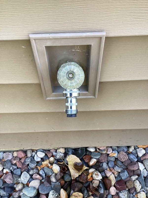 Responded to warranty callback for leaking outdoor hose bib following recent shut-off valve replacement. Upon inspection, confirmed active leak at hose bib when water supply was turned on. Completed repair/replacement of the hose bib assembly to resolve the leak issue and restore proper function to the exterior water connection.