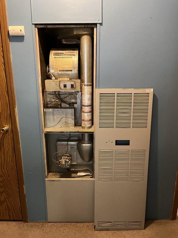 Responded to no heat call on 11-year-old furnace where customer reported difficulty lighting pilot. Successfully relit pilot on multiple attempts and identified significant corrosion on pilot assembly tip as root cause of ignition issues. Conducted comprehensive safety inspection of heat exchanger with no compromises found, though noted age-related wear patterns requiring future monitoring. Recommended replacement estimate for corroded pilot assembly, which customer approved for follow-up.