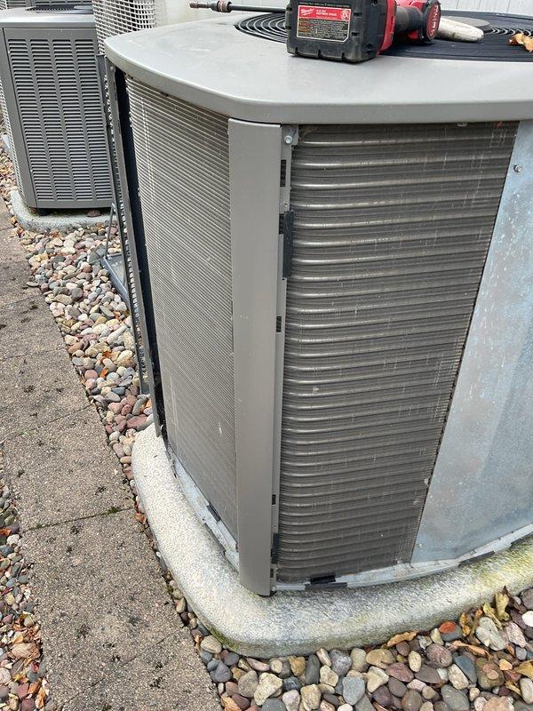 Performed a scheduled tune-up on a 7-year-old gas furnace under the maintenance agreement, completing all checklist inspections and verifying proper operation with no deficiencies found. Also cleaned the outdoor heat pump condenser coils with a stiff-bristle brush to remove dust and debris buildup, and confirmed the system was operating as designed.