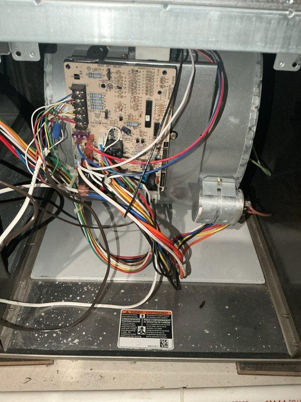Performed a full furnace maintenance tune-up, verifying gas pressure, ignitor and flame sensor operation, blower motor and capacitor performance, and flue gas combustion (CO 6 ppm, 90.1% efficiency), with all components testing within spec and the humidifier confirmed operational. Cleared a dirty, restrictive filter that was causing high-limit shutdowns and recommended a MERV 8 filter changed every 3 months. Identified burn marks at the control board resistor, a high-amp inducer motor, a leaking condensate collector box, and possible borderline heat exchanger cracks that could pose a CO risk, and recommended repair of the control board, collector box, and inducer or furnace replacement; unit was left operational and safe.