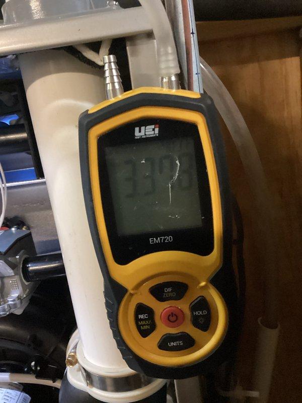 Performed city certification inspection on a commercial furnace, including electrical testing with a digital clamp meter to verify amperage draw and operating condition of components. Measured gas manifold and system pressures with a digital manometer to confirm proper operation within manufacturer specifications. No deficiencies were found, and the unit passed certification with no repairs required.