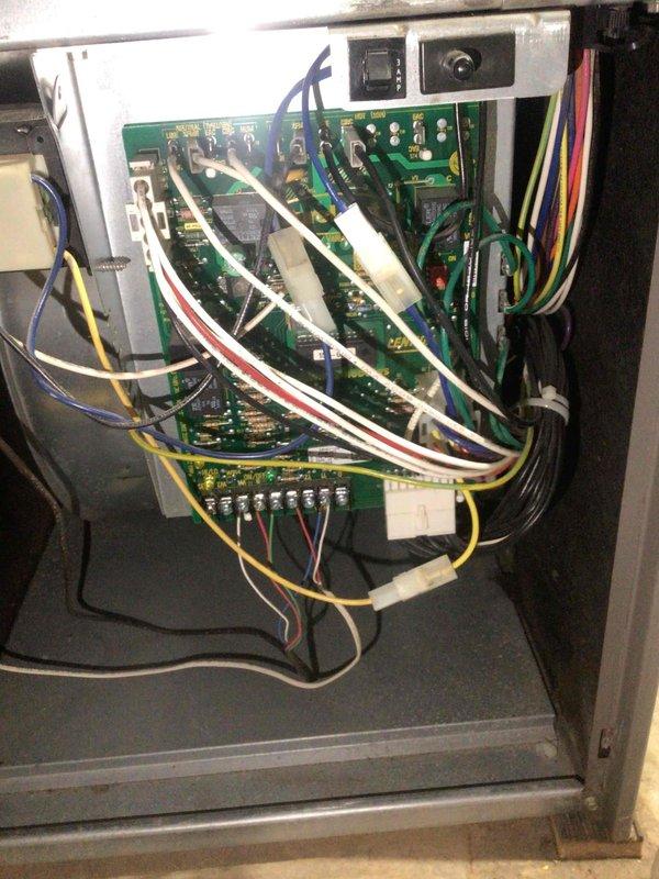 Responded to a no-heat call on a 20-year-old propane furnace. The unit cycled through its startup sequence but failed at the igniter stage. Verified correct supply voltage to the control board, but output voltage to the hot surface igniter was out of spec, confirming a failed control board. Replaced the control board, restoring proper ignition output and heat operation.