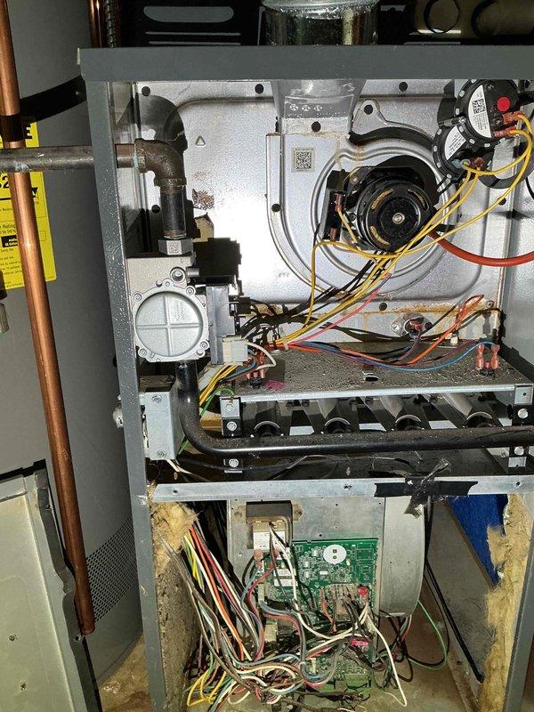 Responded to a no-heat call on an 8-year-old gas furnace. Diagnostics found the unit not heating on arrival, and continuity testing showed the high limit switch was intermittently opening and closing, indicating a failed switch. The furnace was heating at departure, but the switch is unreliable and needs replacement, so a parts order was submitted since the part was not on the truck.