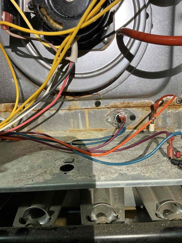 Responded to a no-heat call on an 8-year-old gas furnace. Diagnostics found the unit not heating on arrival, and continuity testing showed the high limit switch was intermittently opening and closing, indicating a failed switch. The furnace was heating at departure, but the switch is unreliable and needs replacement, so a parts order was submitted since the part was not on the truck.