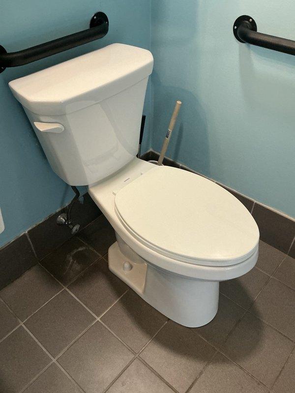 Responded to two clogged toilets and cleared the blockage in each. One toilet was leaking at the base due to a failed wax ring and flushing slowly, and at the customer's request it was replaced rather than repaired. Removed the old unit, installed a new toilet with a new wax ring, and reconnected the supply line, then tested for proper flushing and verified no leaks at the base.