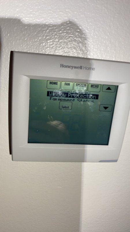 Diagnosed a humidifier that would not energize and found the U1 terminals on the EIM were not functioning. Relocated the humidifier control wiring to the U2 terminals, then reconfigured the Honeywell thermostat's humidifier control settings (setup menu) to assign the new output, restoring humidifier operation.