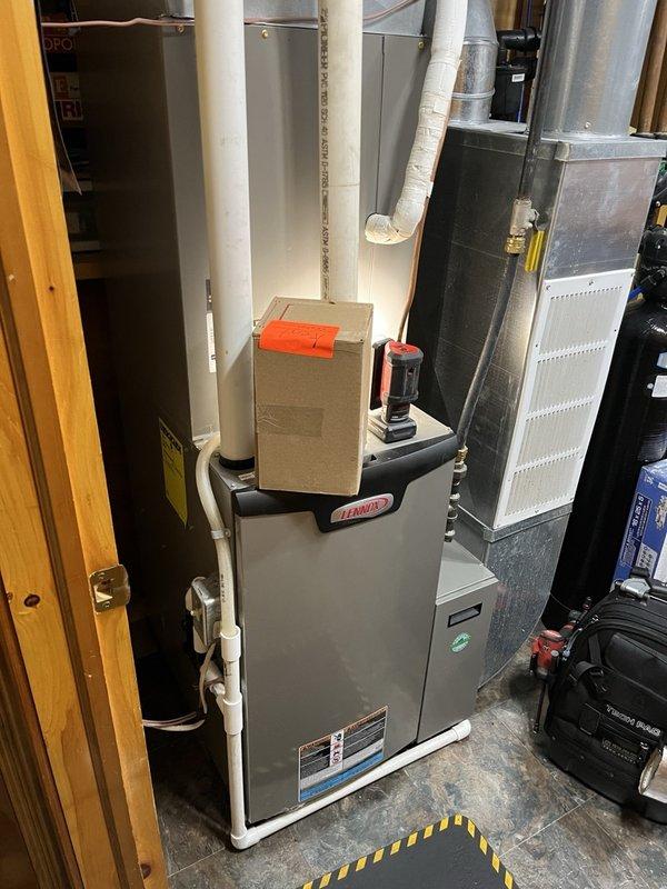 Replaced the burner assembly on the Lennox gas furnace under manufacturer parts warranty. Installed new burners, then tested system operation and verified the furnace performed as designed.